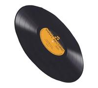 HOMSFOU Tapis Rond Rétro Noir en Polyester Antidérapant, Salon Chambre | Style Vintage Disco, Entretien Facile et Résistance à L’usure, Forme Ronde 80cm pour Espace Intérieur