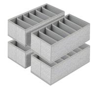 Homsorout Lot de 4 Organisateur de Tiroir Pliable, Gris Texturé