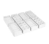 Homsorout Lot de 8 organiseurs de tiroirs, organiseurs de penderie, en tissu, pour sous-vêtements, 30 x 15 x 9 cm, pour organiseur Pax, vêtements de bébé, chaussettes, blanc