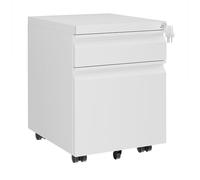 HOMSTEEL Caisson de Bureau Metal,Caisson à 2 Tiroirs,avec Serrure,Blanc | Caisson de Rangement Mobile,Meuble de Rangement Bureau,4 Clés,Prémonté,44Tx37Bx49Hcm