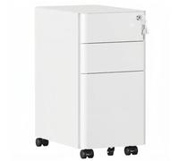 HOMSTEEL Caisson de Bureau Metal,Caisson à 3 Tiroirs,46Px30Lx59H cm,Blanc | Caisson de Rangement Mobile,Coins arrondis, Meuble de Rangement Bureau,avec Serrure,4 Clés,Prémonté
