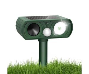 HOMTOL Repulsif Chat Exterieur, Repulsif Ultrason Chat Solaire, Repulsif Ultrason Extérieur Puissant, Étanche IP54 et Détecteur de Mouvement PIR, Protection du Jardin Contre Les Animaux Sauvages