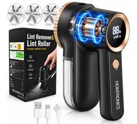 Homtronics Anti Bouloche Électrique,Type-C,Écran LED,Éclairage,2000mAh | Tête à 6 Lames Fraise à Peluches,3 Vitesses Réglables,Rasoir Anti Bouloche,pour Laine,Vêtements,Canapés,Couvertures,Rideaux