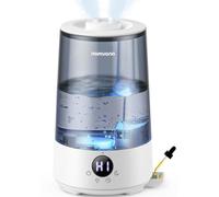 Homvana Humidificateur d'Air bébé, 3.6 L Cool Mist Top-Fill, 16dB Silencieux, 34H Durable Humidificateu Chambre, Plante, BPA Free Avec Plusieur Modes d'humidité, 7 Color Light, Diffuseur (Gris)