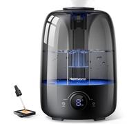 Homvana Humidificateur d'air Chambre, 4L Cool Mist Top-Fill Air Humidifier, 40H Durable Super Quiet, Humidificateur Plante, Diffuseur Huiles Essentielles, Night Light, Ultrasonic, BPA Free (Noir)