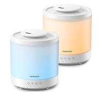 Homvana Humidificateur d'air Diffuseur 1.5L, humidificateur d'air chambre, Humidifier d'air bébé Chambre, Cool Mist, Plante, BPA Free, 7 Color Light, Office, Brumisateur Huiles Essentielles, 2 Packs