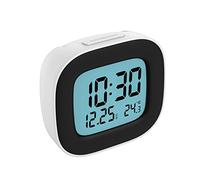 HOMVILLA Réveil de Voyage, Horloges Numériques LCD Portable avec Température, 12/24H, Fonction de Répétition, Rétro-éclairage et à Piles pour Voyages, Chambre, Bureau (avec Batterie,S