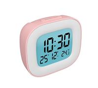 HOMVILLA Réveil de Voyage, Horloges Numériques LCD Portable avec Température, 12/24H, Fonction de Répétition, Rétro-éclairage et à Piles pour Voyages, Chambre, Bureau (avec Batterie)