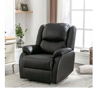 HOMVRA Fauteuil relax manuel, avec repose pieds réglable 80x90x100 cm en cuir PU noir