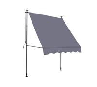 HOMVRA Store banne à pince 300 x 120 cm, sans perçage, hauteur réglable 220-310 cm, manivelle, gris foncé