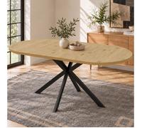 HOMVRA Table à manger extensible ovale 120-160 x 80 cm rallonge intégrée MDF et métal