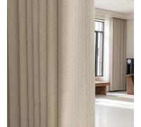 Homxi Lot de 2 Rideaux de Chambre Occultant,2 x 250W x 270H CM,Rideaux Chambre Moderne Beige Couleur Unie Rideau à Oeillets