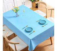 Homxi Nappe Table Basse Rectangle,140 W x 200 L CM,Nappe de Table Salon PVC Couleur Unie Bleu Cair Nappe Anti Tache Salle À Manger