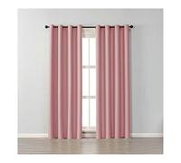 Homxi Rideau Lot de 2 Rideaux Cuisine Opaque 2 x 102Wx244L CM,Rideau Salon Occultant Moderne Rose Couleur Unie Rideau à Oeillets
