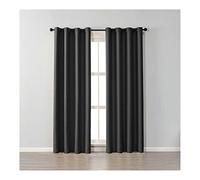 Homxi Rideau Lot de 2 Salon Moderne Rideau Opaque Chambre 2 x 132Wx214L CM,Rideau Salon Occultant Noir Couleur Unie Rideaux à Oeillets