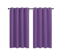 Homxi Rideaux Lot de 2 Rideau Thermique et Occultant 2 x 117Wx137L CM,Rideaux Isolant Occultant Violet Couleur Unie Rideaux avec Oeillets