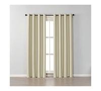 Homxi Rideaux Lot de 2 Rideaux Fenetre Occultant 2 x 107Wx244L CM,Rideaux Opaques Séjour Beige Couleur Unie Rideau a Oeillet