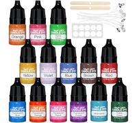 HOMY ARTY Colorant Bougie - 14 Couleurs, Liquide Colorant | pour Bougie Naturelle, Très Concentré, À Base D'huile, Colorant de Bougie pour La Cire de Soja, Fabrication de Bougies - 5 ml