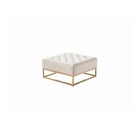 Homy france Pouf-coffre carré velours - Beige