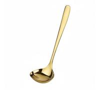 Homyl Cuillère en Acier Inoxydable Louche Ustensile de Cuisine Tête Épaissie Design Ergonomique Adapté à la Préparation des Soupes Buffet Professionnel, Or, Cuillère