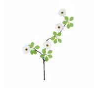 Homyl Faux Végétal Branche Fleur Artificielle Pétales Soie Tige Flexible Feuillage Installation Simple à Utiliser sur Cheminée Bureau Salle à Manger Décoration , Blanc