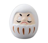 Homyl Figurine Daruma Japonaise Décoration Créative de Bureau En Céramique Sculpture Artisanale Adaptée pour Cadeau Maison Bureau Chambre, Blanc