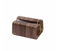 Homyl Porte-serviettes Bois Distributeur de Mouchoirs Support pour Serviettes Dispositif d'Extraction Structure Élégante en Noyer et Laiton Adapté pour, Moderne Avec Poignées Rondes