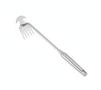 Homyl Sarcloir en Acier Inoxydable Sarclage Désherbeur Râteau Main Outil Jardinage Dents Aiguisées Arrache Racines , Râteau De Désherbage en Acier Inoxydable À Cinq Dents, Environ 37 Cm, Poli Fin