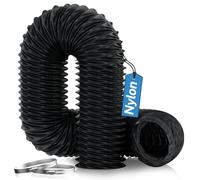 Hon&Guan Matériau en Nylon Conduit d'air Flexible Tuyau de Ventilation 75 mm x 2,5 m avec 2 Colliers de Serrage pour Ventilateur d'extraction, Système de Ventilation, Noir