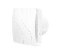 Hon&Guan Ventilateur de salle de bain avec capteur d'humidité 100 mm avec | Ventilateur extracteur d'air 100 mm - Étanche IP64 - 5 W - Moteur CC - Ventilateur mural pour salle de bain - Facile à