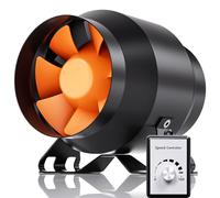 Hon&Guan Ventilateur Tubulaire EC 100mm Var Vitesse 360 m³/h | Prise EU fournie, compatible filtre charbon. Convient tente culture, serre et imprimante 3D pour ventilation anti-humidité