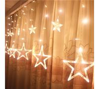 Honana HT-336 220V LED Lumière Cordes Star Forme Rideau Lumière Accueil Décoration Célébrations Festival Mariage - Blanc