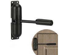 HoneSecur Ferme-porte à ressort de sécurité, charnière de porte à fermeture réglable, butée automatique ignifuge, pour convertir les portes à charnières en portes à fermeture automatique - Noir