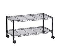 Honey Can Do Crt03937 2Shelf Rolling Media Cart avec Verrouillage Roues, Construction en Acier