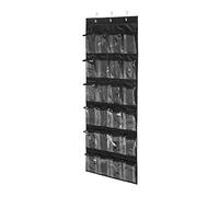 Honey Can Do SFT-01249 Organisateur à Chaussures/Suspendre à Porte avec 24 Compartiments Polyester Noir 53,3 x 7,6 x 27,305 cm
