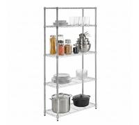 Honey Can Do SHF01443 Étagère 5 niveaux, chromée, 19,05x36,83x95,25 cm