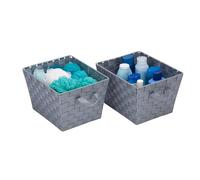 Honey Can Do STO05088 Lot de 2 paniers tissés Gris