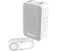 HONEY DC313S - Carillon sans fil avec flash LED et bouton de sonnette, blanc