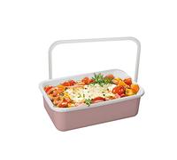 Honey Ware Color Line Boîte de conservation avec couvercle en émail rose - Taille M - 0,74 l - Résistant à la chaleur jusqu'à 400 °C - Convient pour tous les types de cuisinières, four et barbecue -
