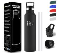 HoneyHolly Gourde 1L, étanche sans BPA, Bouteille Isotherme, Double Paroi, Gourde Paille, 18/8 Acier Inoxydable, Water Bottle, Réutilisable, Bouteille d'eau pour Sport, Randonnée, Bureau