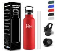 Honeyholly Gourde Enfant, 500Ml sans BPA, Bouteille Isotherme, Double Paroi Étanche, Gourde Avec Paille, Réutilisable, Isotherme Pour Le Camping, Les Écoles, Les Gymnases, Water Bottle