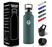 HoneyHolly Gourde Isotherme 500ML, Réutilisable, Gourde avec Paille, Bouteille d'eau sans BPA, Isolation sous Vide en Acier Inoxydable à Double Paroi, Isotherme pour Enfants, Adultes - Vert kaki
