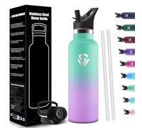 HoneyHolly Gourde Isotherme 750 ML, Reutilizable Sin BPA, Bouteille Isotherme, Aislamiento Al Vacío de Doble Pared, Gourde Avec Paille, Anti-Fuite, Water Bottle para Adultos, Deporte, Oficina, Yoga