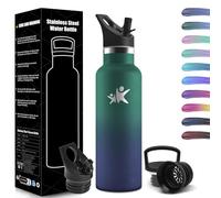 HoneyHolly Gourde Isotherme 750 ML, Reutilizable Sin BPA, Bouteille Isotherme, Aislamiento Al Vacío de Doble Pared, Gourde Inox, avec Paille, Bouteille d'eau Metal para Adultos, Deporte, Oficina, Yoga
