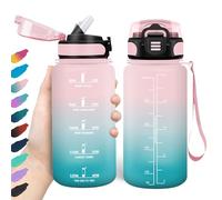 HoneyHolly Gourde Paille 500ml, sans BPA & Étanches, Bouteille, Motivation Bouteille d'eau, Avec Marqueur de Temps, Petite Gourde pour Gym, Ecole, Cyclisme, Plein Air, Sport