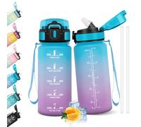 HoneyHolly Gourde Paille, Gourde 500ml, sans BPA & Étanches, Bouteille, Motivation Bouteille d'eau, Avec Marqueur de Temps, Water Bottle pour Gym, Ecole, Cyclisme, Plein Air, Sport