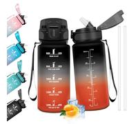 HoneyHolly Gourde Paille, Gourde 500ml, sans BPA & Étanches, Bouteille, Motivation Bouteille d'eau, Avec Marqueur de Temps, Water Bottle pour Gym, Ecole, Cyclisme, Plein Air, Sport