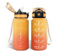 HoneyHolly Gourde Paille, Gourde 500ml, sans BPA & Étanches, Bouteille, Motivation Bouteille d'eau, Avec Marqueur de Temps, Petite Water Bottle pour Gym, Ecole, Cyclisme, Plein Air, Sport