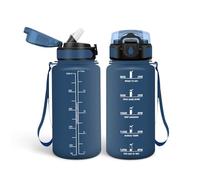 HoneyHolly Gourde Paille, Gourde 500ml, sans BPA & Étanches, Bouteille, Motivation Bouteille d'eau, Avec Marqueur de Temps, Petite Bouteille pour Gym, Ecole, Cyclisme, Plein Air, Sport