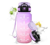 HoneyHolly Gourde Paille, Gourde 500ml, sans BPA & Étanches, Bouteille, Motivation Bouteille d'eau, Avec Marqueur de Temps, Petite Water Bottle pour Gym, Ecole, Cyclisme, Plein Air, Sport